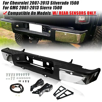 New Chrome Rear Bumper For 2007-2013 Chevy Silverado GMC Sierra 1500 Sensor Hole • $174.89