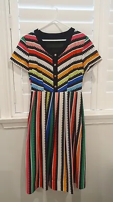 $30 • Buy Multicoloured Stripe A-line Spring Ladies Dress Size M