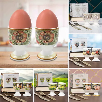 2pcs Ceramic Egg Cup Soft Hard Boiled Eggs Holder Stand Breakfast Serving Cups • £6.95