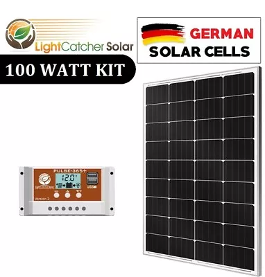 100 Watt 100W Solar Panel Kit With Solar Charge Controller 12V RV Boat Off Grid • $71.89