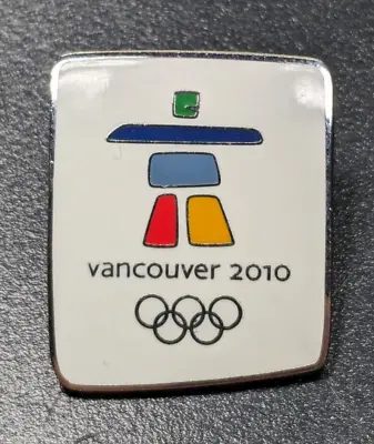 Vancouver - 2010 - White Logo Enamel Olympic Lapel/Hat Pin Badge • $10.99