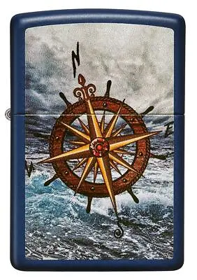 Zippo Windproof Lighter With Nautical Compass & Stormy Seas 49408 New In Box • $24.18