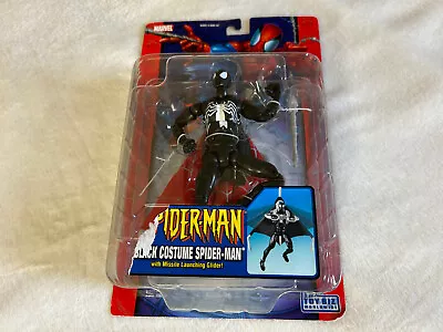 Spiderman Black Costume Spiderman W/ Missile Launching Glider Action Figure • $10