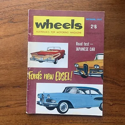 Vintage Oct 1957 'wheels Magazine' Prince Simca Sportsman Humber Fireball Minx • $28