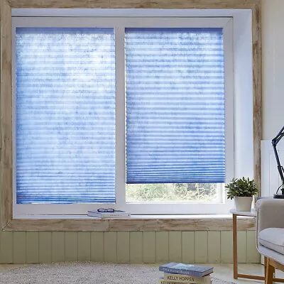 [4Pack] Navy-RV Trailer Pleated Blind Shades (35x90 ) Cordless Self Blinds • $44.95