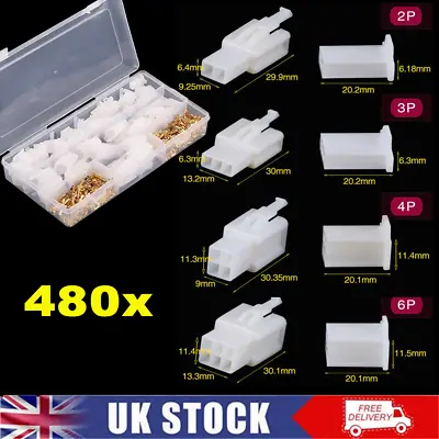 480pcs 2.8mm Auto Car Electrical Wire Connectors Motorcycle Terminals 2-6 Pin UK • £7.39