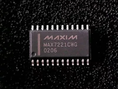 MAX7221CWG - Maxim Serially Interfaced 8-Digit LED Display Driver  (SOIC-24W) • $11.66