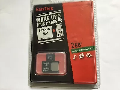 1pcs 2gb Sandisk Sony M2 Micro +adapter Pro Duo MEMORY CARD For Sony M2 DEVICES • $9.99