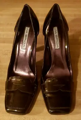 Via Spiga Women's 8.5 M Leather Bronze Metallic Pump Heels Made In Italy  • $34.70