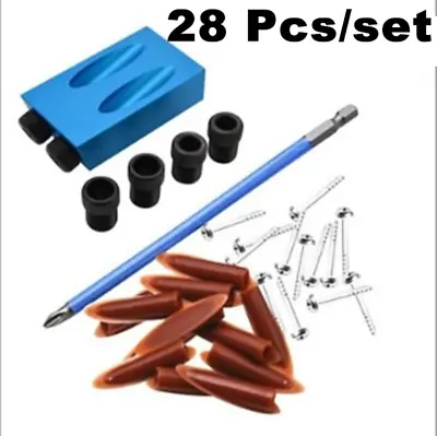 Pocket Hole Screw Jig 15 Degrees Dowel Drill Joinery Kit Carpenters Wood Woodwor • $19.99