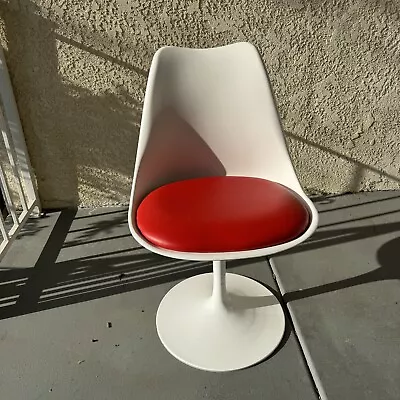 MCM Armless Tulip Chair With Red Plastic Seat Mid Century Modern • $200