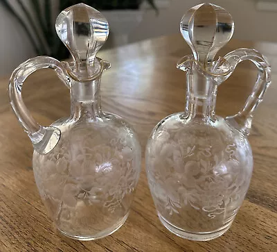 Antique Victorian Oil And Vinegar Decanter Pair • $40