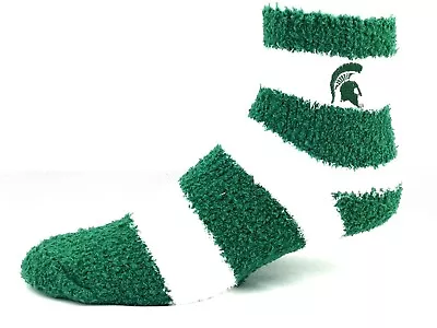 Michigan State Spartans Green And White Fuzzy Stripe Socks  • $6.99