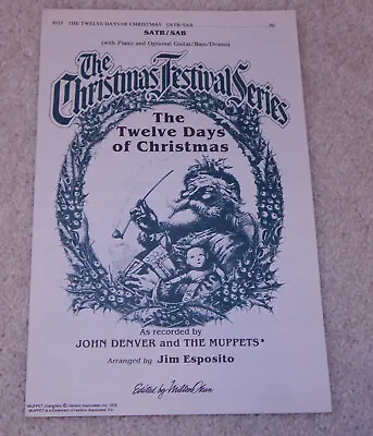 The Twelve Days Of Christmas Sheet Music #8124 TWO PART+ John Denver THE MUPPETS • $17.95