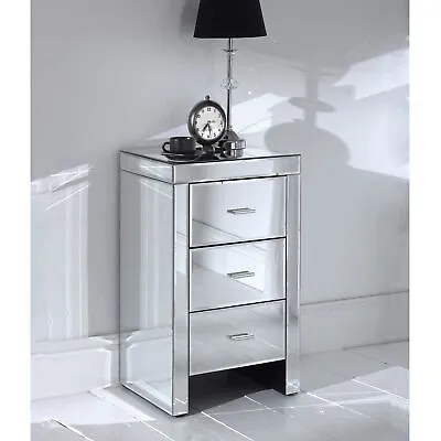 Romano Mirrored Slim Bedside Table • £129.99