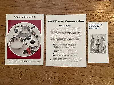 Vintage Vita Craft Cookware Large Foldout Catalog Brochure & Small Brochure • $11.99