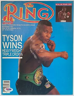 1987 The Ring Magazine Mike Tyson Autographed Magazine Cover PSA/DNA Certified • $125