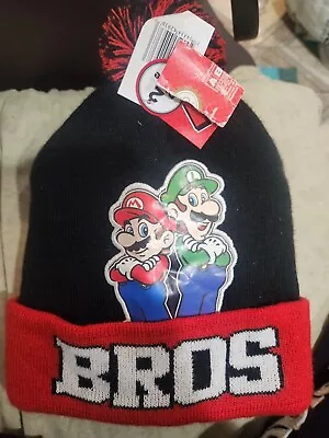 Super Mario Brothers Luigi  Mario Beanie Toboggan Winter Hat And Gloves  • $9.99