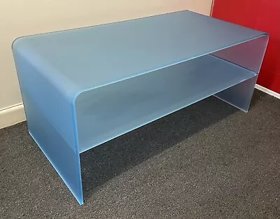 Acrylic/Perspex Frosted Matte-finish Blue Coffee Table • £150