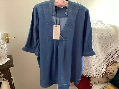 MASAI Blue Denim LAGENLOOK Oversized TUNIC-TOP New Plus SIZE XXL • £18.50