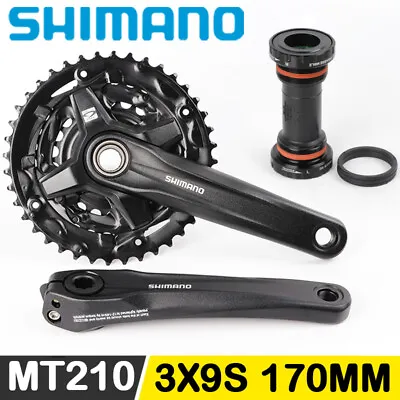 SHIMANO FC MT210 CRANKSET 3x9 Speed 40-30-22T 170MM MTB W/ MT500 Bottom Bracket • $102.24