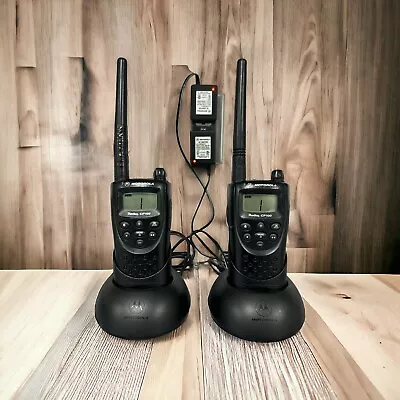 2 Motorola Radius Hand Radios CP100 With 2 Chargers & 2 Holders Tested & Working • $54