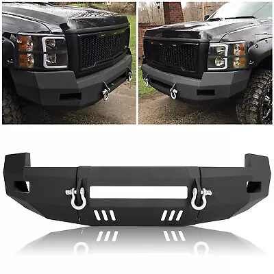 For 2007-2010 Chevrolet Silverado 2500 3500 Black Steel Front Bumper Powder Coat • $472.99