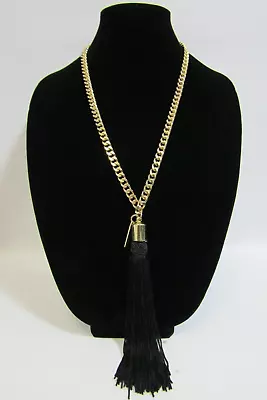 Marc Jacobs Decadence Gold Plated Curb Chain Tassel Pendant Necklace • $14