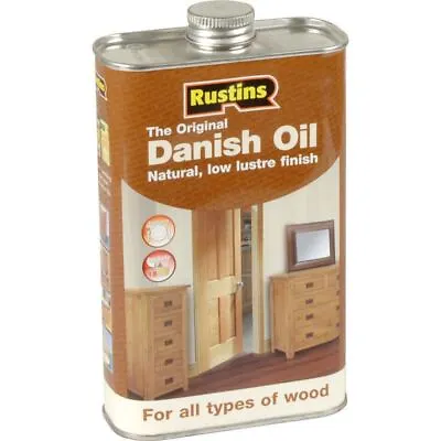 Rustins Original Danish Oil 500ml Natural Soft Lustre Finish For All Woods • £12.59