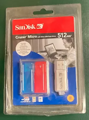 SDCZ4-512-A10 - SanDisk 512MB Cruzer Micro Flash Drive - 512 MB - USB - NEW RARE • $28.95