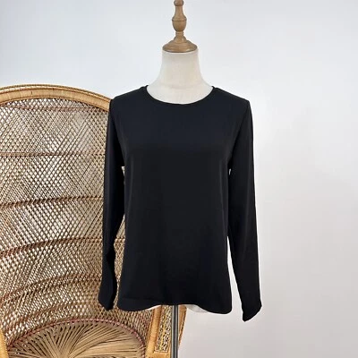 $5 • Buy Carine Roitfold Paris Uniqlo Top Size M Black Corporate Career Business Work 