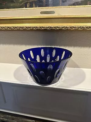 Vintage Faberge Imperial Collection Signed Blue Cut To Clear Large Bowl • $849.99