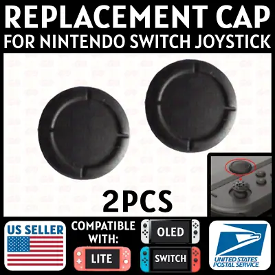 2x Joystick Cap For Nintendo Switch/Lite/OLED Black Silicone Joy Con Replacement • $3.69