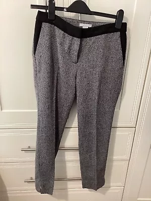 H&M Women' / Girls Black/grey Narrow Leg Fitted Trousers Size EUR 34/ XS / UK 6 • £10