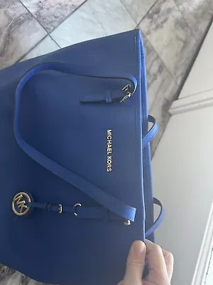 Michael Kors Tote Handbag Leather Blue 30T3GTVT7L • $37.50