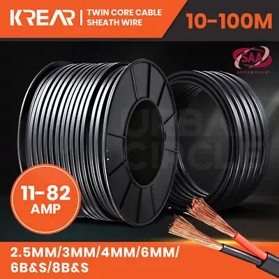 Krear 2.5-6MM Electrical Twin Core Wire Copper Cable Extension 10M /30M /100M • $48.95