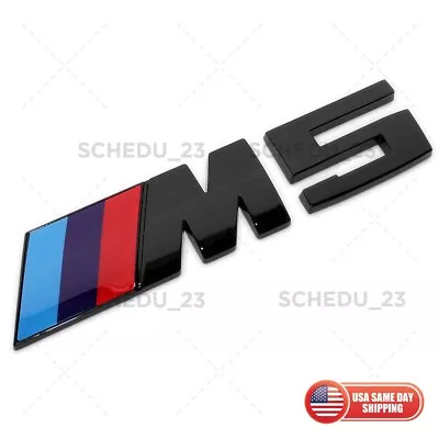 13-16 BMW Painted Gloss Black F10 M5 Rear Trunk Emblem Nameplate Badge • $24.99