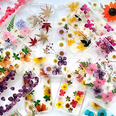 Real Dried Flowers Clear TPU Case Cover For IPhone 14 13 12 11 Pro Max 8 7 S20 • £4.99