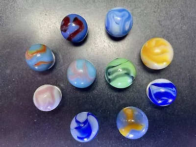 Vintage Marbles. WV Swirls. Lot Of 10. . NM To Mint - Range. 5/8 +- • $9.99