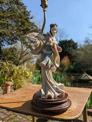 Geisha Lamp STYLISH VINTAGE Chinese / Japanese WOMAN FIGURE TABLE LAMP • £120
