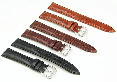 £4.50 • Buy Genuine Leather Watch Strap Buckle With Spring Bars For Casio Sekonda Citizen