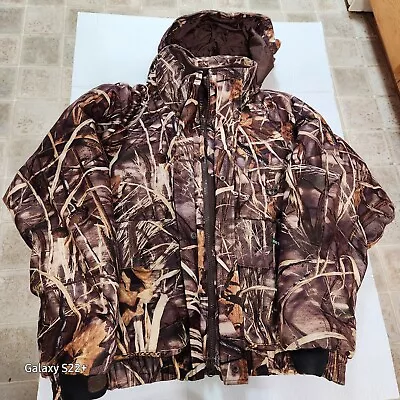 Max-4 HD Camo Hunting Jacket Vintage Hodgman Advantage Sz L Brown Full Zip • $78