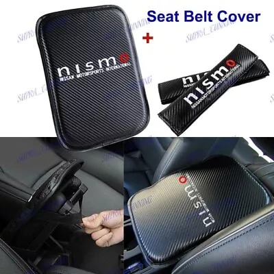 For JDM NISMO Car Center Armrest Cushion Mat Pad Cover + Seat Belt Cover Set • $19.99