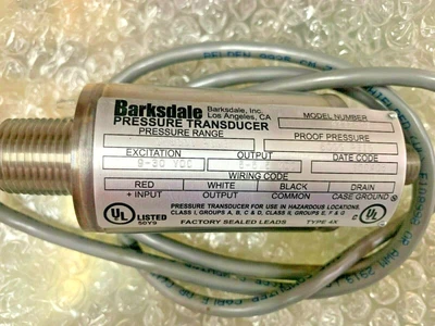 $125 • Buy BARKSDALE 423X-13 Explosion Proof Transducer 0-3000 PSI Voltage Output 5.5 V DC