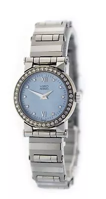 Movado Vizio 24mm Stainless Steel Blue MOP Dial Diamond Quartz Watch 82 36 828 • $474.99