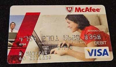 McAfee Visa Debit Charge Card ~ Exp 2013 ~ Cc2391 • $15