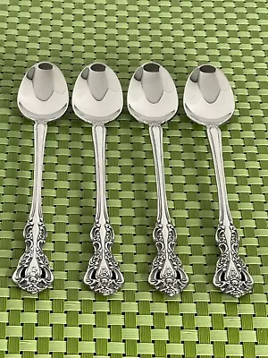 Oneida MICHELANGELO Stainless 4 Iced Tea Spoons Cube Mark Glossy Flatware A22G • $71.95