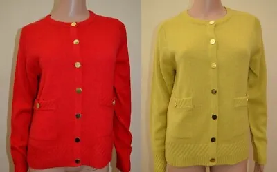 M&S Classic Lime Or Red Lambswool Blend Textured Cardigan Sz UK 10 12 14 18 22 • £18.99