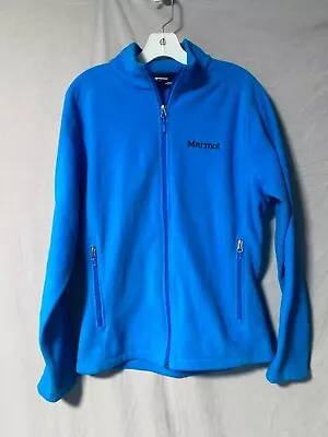 Marmot Jacket Men Med Blue Polartec Fleece Full Zip Pockets Lightweight Thermal • $22.97