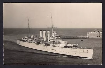 1933 Rpc County Class Cruiser Hms Sussex Entering Malta Grand Harbour • £1.50